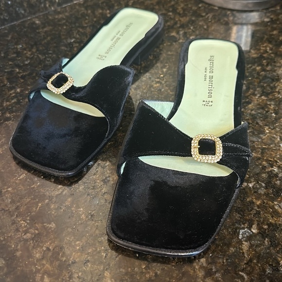 SIGERSON MORRISON DESIGNER VELVET RHINESTONE SHOES MADE IN ITALY SIZE 9.5 - Picture 11 of 12